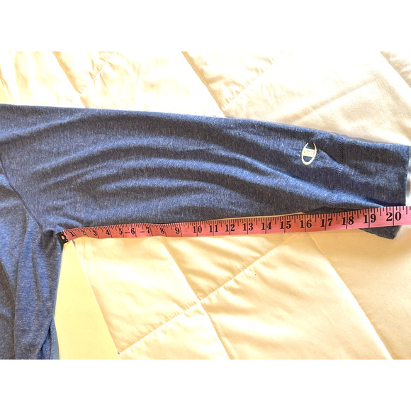 Champion Womens Pullover Hoodie Size 2XL Thumb Hole Heather Blue Logos - Picture 8 of 9